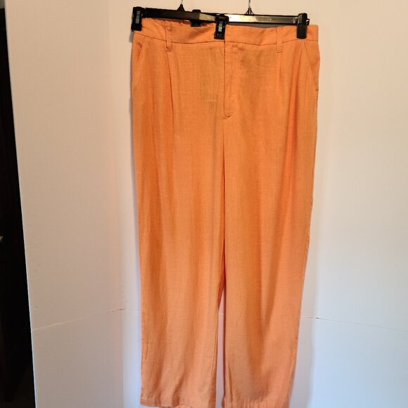 H&M Pants - DIVIDED BY H&M WIDE LEG RAYON/ LINEN BLEND SILK-LIKE FEEL IN APRICOT SIZE US XL